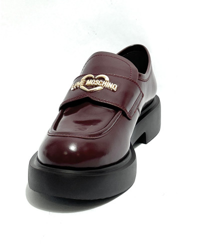 Scarpe Love Moschino mocassino donna in pelle vino D27MO05 JA10404G1PJD0552