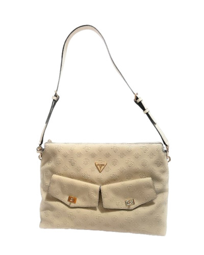 Borsa donna Guess a spalla Blake hobo bone logo B27GU119 PD222202