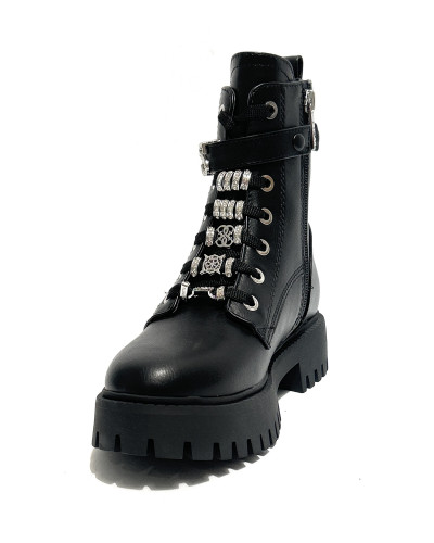 Scarpe donna Guess anfibio in ecopelle nero D27GU30 FLFFICELE10