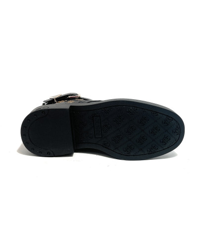 Scarpe donna Guess anfibio in ecopelle nero/ stampa multilogo D27GU31 FLFFEIELE10