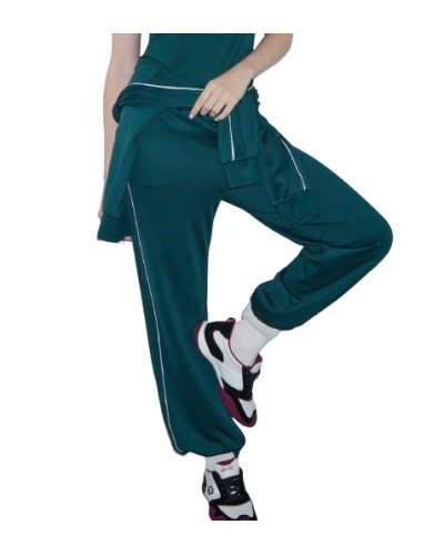 Pantalone donna Liu Jo in felpa lungo green E27LJ14 TF6054 F0778 D3022