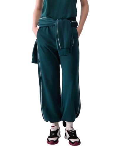 Pantalone donna Liu Jo in felpa lungo green E27LJ14 TF6054 F0778 D3022