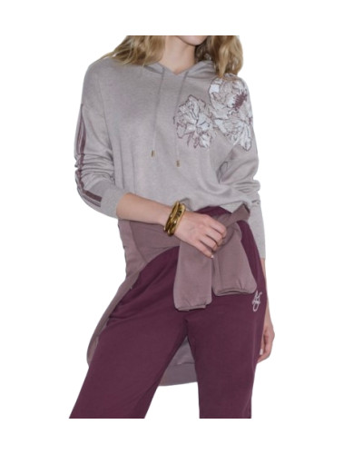 Felpa chiusa donna Liu Jo con cappuccio beige E27LJ17 TF6092 MS49I D3040