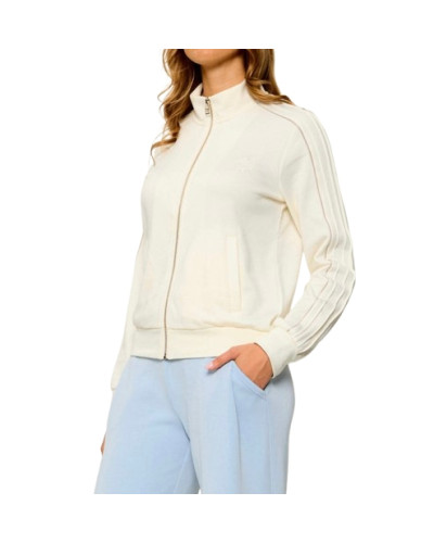 Felpa aperta donna Liu Jo con zip bianco lana E27LJ18 TF6052 F0778 D3023