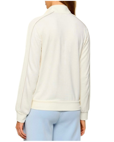 Felpa aperta donna Liu Jo con zip bianco lana E27LJ18 TF6052 F0778 D3023