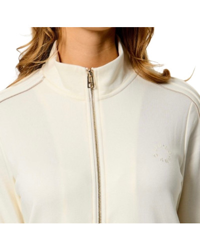 Felpa aperta donna Liu Jo con zip bianco lana E27LJ18 TF6052 F0778 D3023