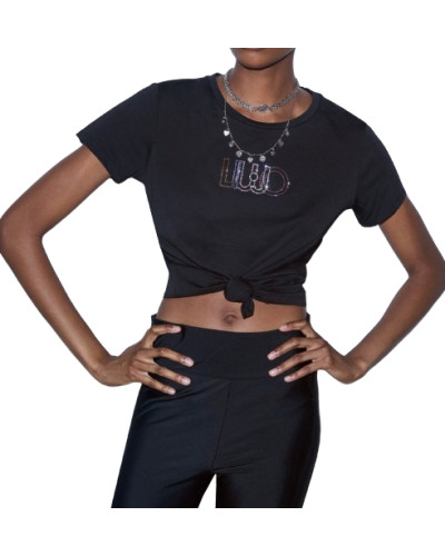 T-shirt donna Liu Jo nero E27LJ24 TF6251 JS923 W9415