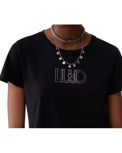 T-shirt donna Liu Jo nero E27LJ24 TF6251 JS923 W9415