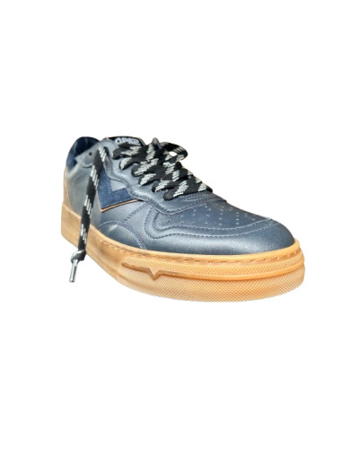 Scarpe uomo 4B12 sneaker blu/ brown U27QB04 HYPER-U3023