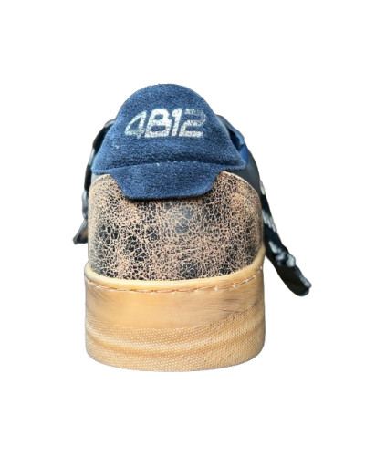 Scarpe uomo 4B12 sneaker blu/ brown U27QB04 HYPER-U3023