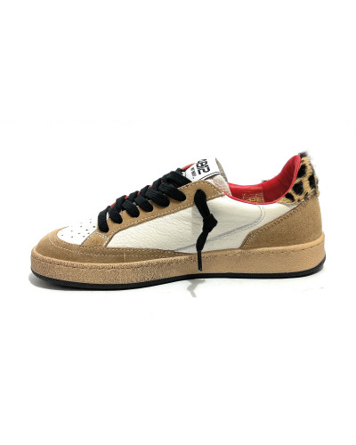 Sneaker donna 4B12 beige animalier D27QB02 PLAYNEW-D2039