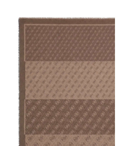 Foulard donna Guess Lindsey jacquard marrone multilogo C27GU09 AW5526VIS03