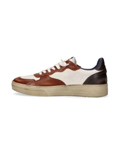 Scarpe uomo 4B12 sneakers white/ brown U27QB07 HYPER-U3016