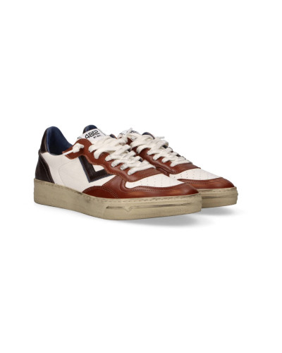 Scarpe uomo 4B12 sneakers white/ brown U27QB07 HYPER-U3016