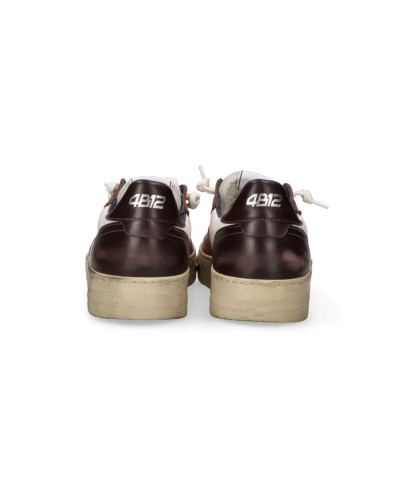 Scarpe uomo 4B12 sneakers white/ brown U27QB07 HYPER-U3016