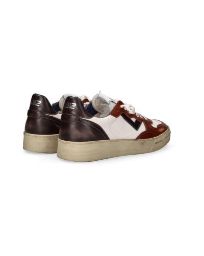 Scarpe uomo 4B12 sneakers white/ brown U27QB07 HYPER-U3016
