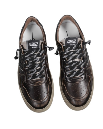 Scarpe uomo 4B12 sneaker testa di moro U27QB05 HYPER-U3021