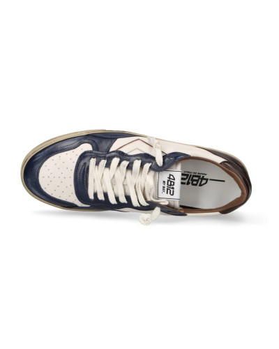 Scarpe uomo 4B12 sneaker blue/ brown U27QB08 HYPER-U3015