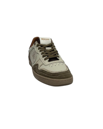 Scarpe uomo Blauer sneaker in pelle bianco/verde militare/rosso U27BU01 F6MURRAY22/CRK
