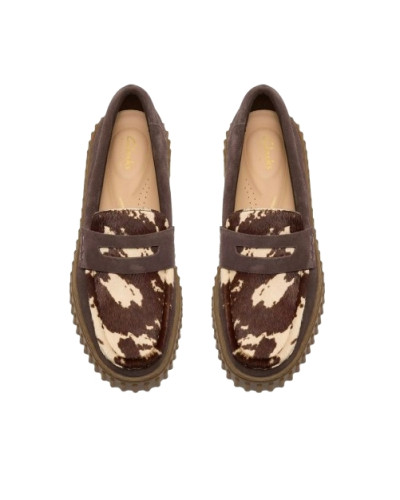 Mocassino donna Clarks Torhill Penny brown cow print D27CL01 26329492