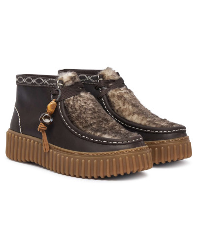 Polacchino donna Clarks Torhill Penny Moss dark brown interest D27CL02 26327772