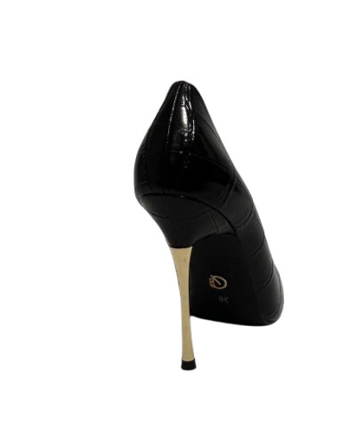 Scarpe donna décolleté Gold&gold tc 100 ecopelle cocco nero D27GG07 GD846-2