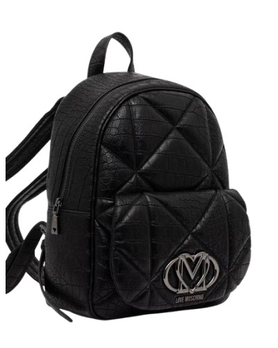 Borsa donna Love Moschino zaino stampa croco embossed nero B27MO34 JC4037PP1PLF1000
