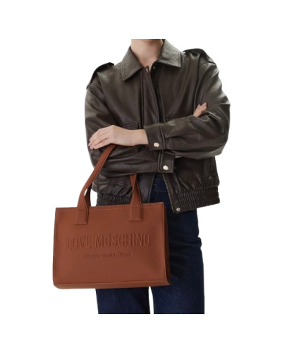 Borsa Love Moschino shopper in ecopelle marrone cuoio B27MO48 JC4045PP1PLE0200