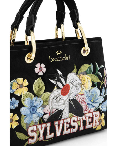 Borsa a mano/tracolla donna Braccialini Beth LT Bloom nero B27BR18 LT320