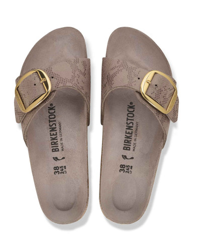 Sandalo donna Birkenstock Madrid Big Buckle animalier gray buckle D27BI03 1032935