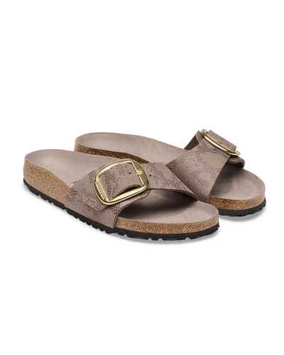 Sandalo donna Birkenstock Madrid Big Buckle animalier gray buckle D27BI03 1032935
