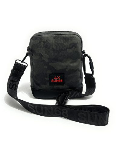 Borsa uomo crossbody everyday in nylon Sun 68 militare scuro B27SU05 Y46119