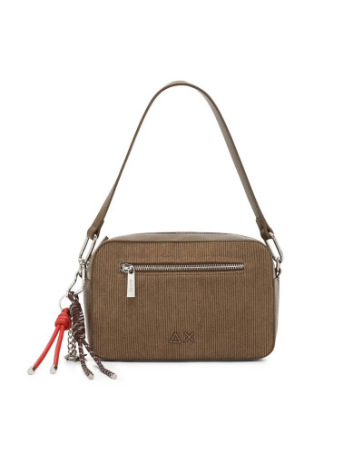 Borsa donna a mano/ tracolla Sun 68 camera bag velvet corduroy beige scuro B27SU07 Y46218