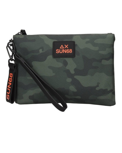Borsa uomo pochette everyday in nylon Sun 68 verde militare scuro B27SU18 Y46118
