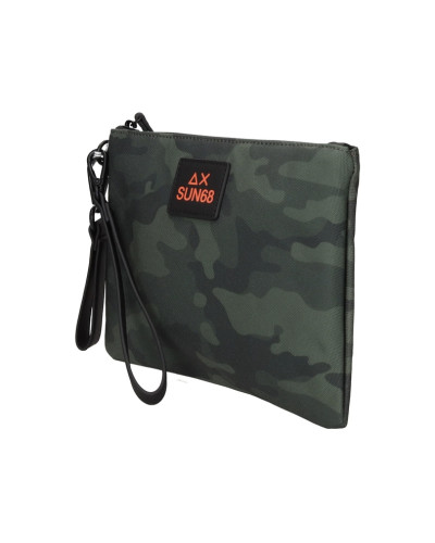 Borsa uomo pochette everyday in nylon Sun 68 verde militare scuro B27SU18 Y46118