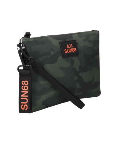 Borsa uomo pochette everyday in nylon Sun 68 verde militare scuro B27SU18 Y46118