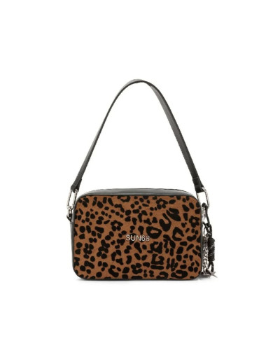 Borsa donna a mano/ tracolla Sun 68 camera bag animalier cacao/nero B27SU12 Y46239