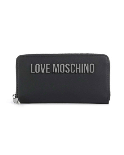 Portafoglio donna Love Moschino zip around nero/ nichel A27MO17 JC5611PP1PKD000B