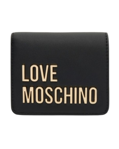 Portafoglio donna Love Moschino a libretto in ecopelle nero/oro A27MO20 JC5612PP1PKD0000