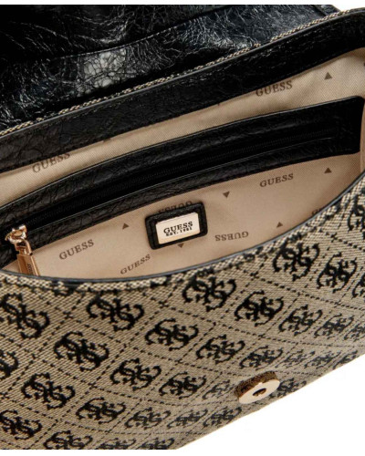 Borsa donna Guess Samantha Flap Shoulder bag black logo B27GU159 JT231319