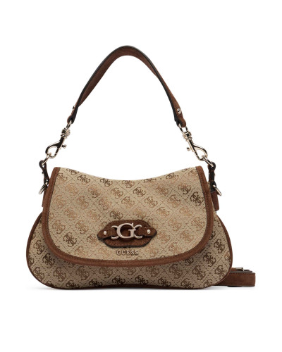 Borsa donna Guess Samantha Flap Shoulder bag latte logo/ brown B27GU160 JG231319