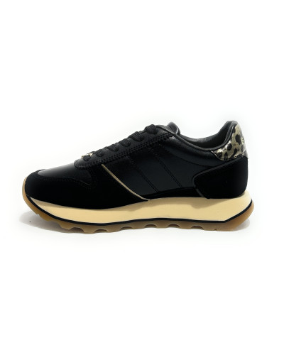Scarpe donna Blauer sneaker pelle/ecopelle black/leopard D27BU05 F6MILLS01/LEL