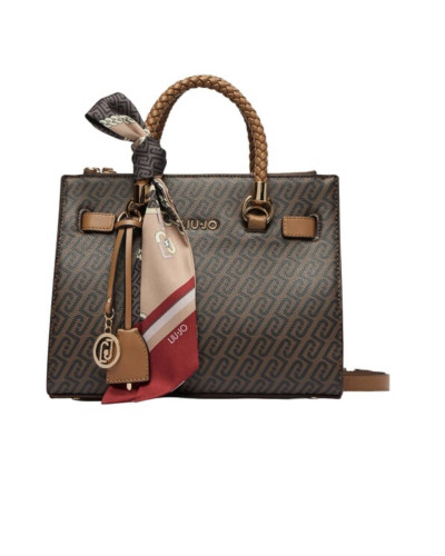Borsa donna Liu-jo S Satchel Manhattan brown suede B27LJ42 AF6069 E1137 81140
