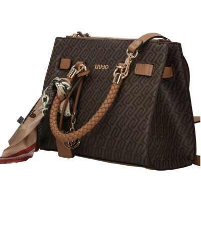 Borsa donna Liu-jo S Satchel Manhattan brown suede B27LJ42 AF6069 E1137 81140
