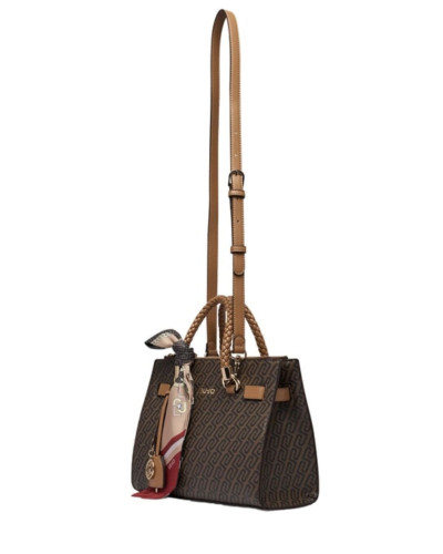 Borsa donna Liu-jo S Satchel Manhattan brown suede B27LJ42 AF6069 E1137 81140