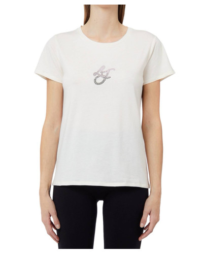 T-shirt donna Liu Jo bianco lana E27LJ23 TF6251 JS923 L9314