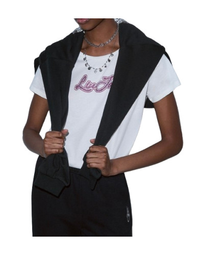 T-shirt donna Liu Jo bianco lana E27LJ25 TF6283 JS923 Q9808