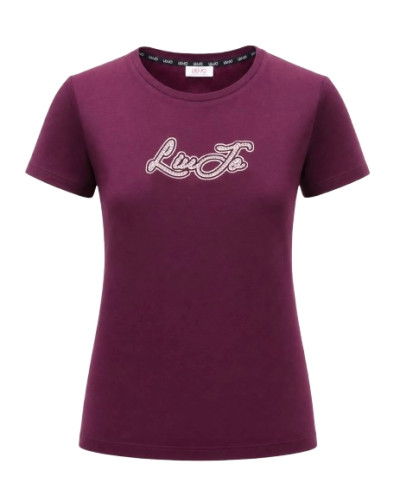T-shirt donna Liu Jo red aubergine E27LJ26 TF6283 JS923 L9305