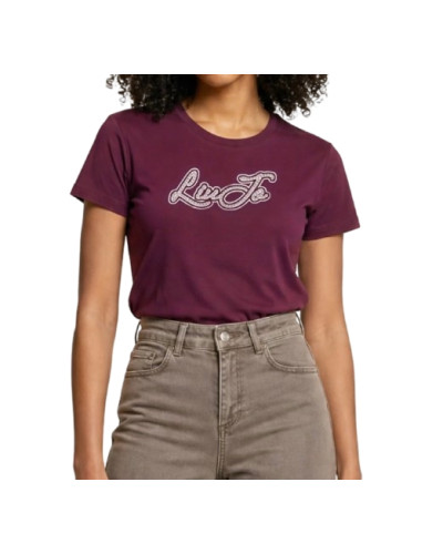 T-shirt donna Liu Jo red aubergine E27LJ26 TF6283 JS923 L9305