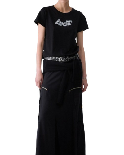 T-shirt donna Liu Jo nero E27LJ27 TF6283 JS923 W9415